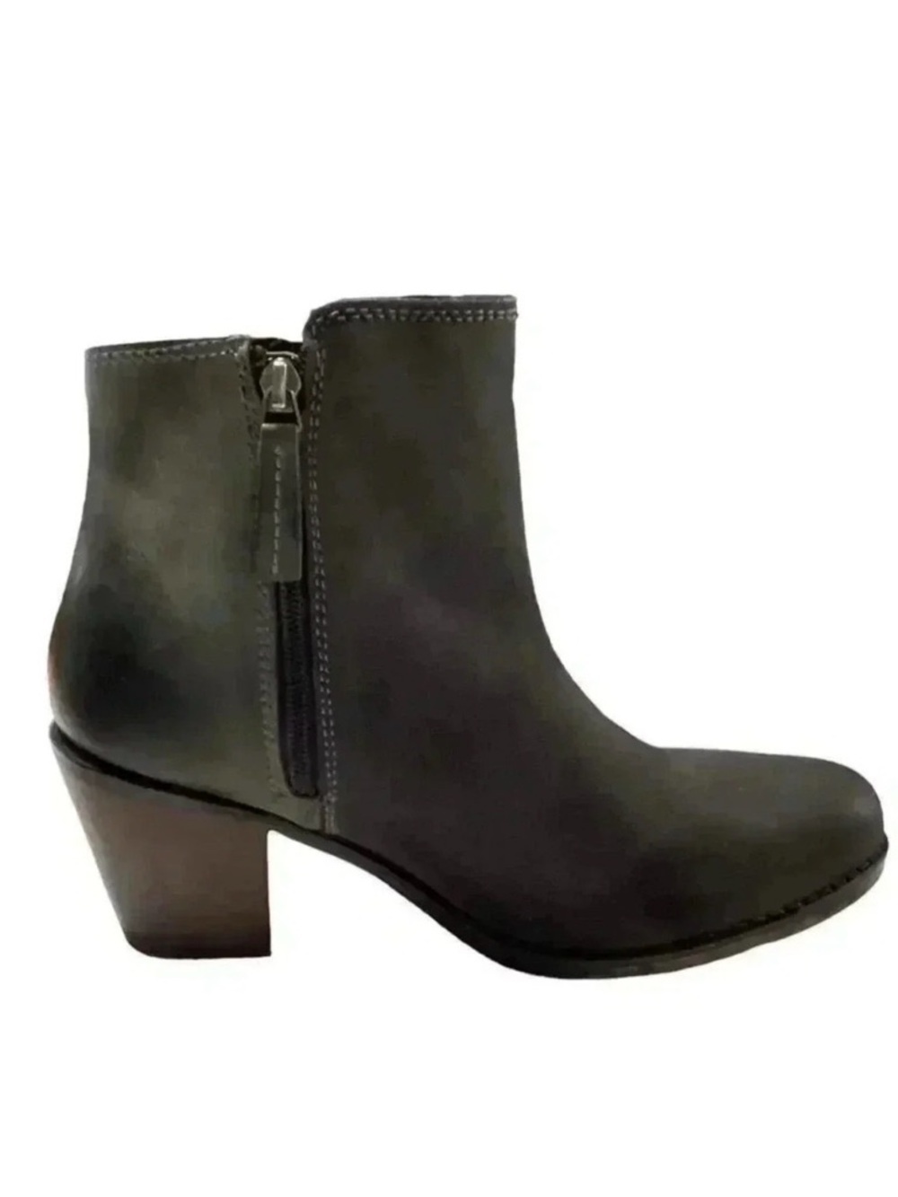 Roan By Bed Stu Boots Womens 11 Gray Lina Leather Double Zip Distressed NEW - Picture 5 of 10